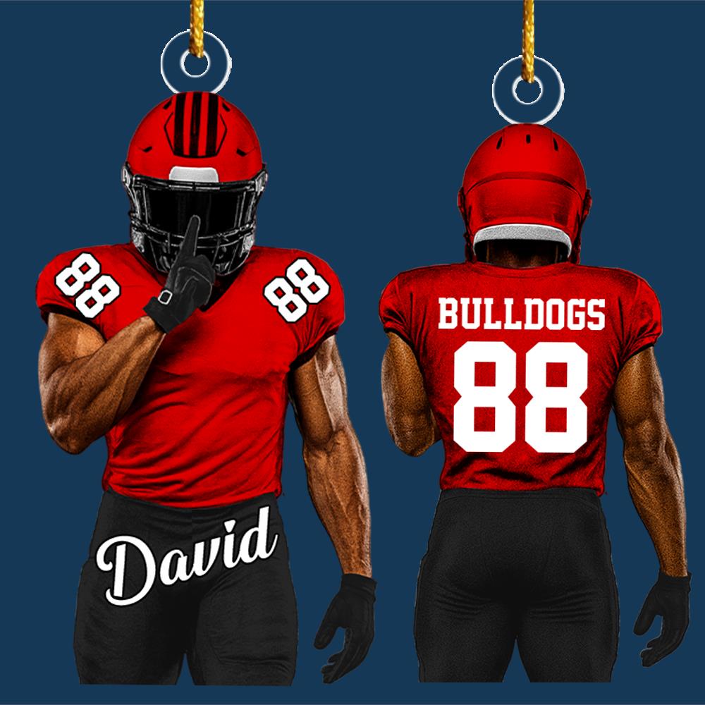 Football Player Ornament Gifts For Football Lovers - Custom Gift For Football Player Vr2 Nh00