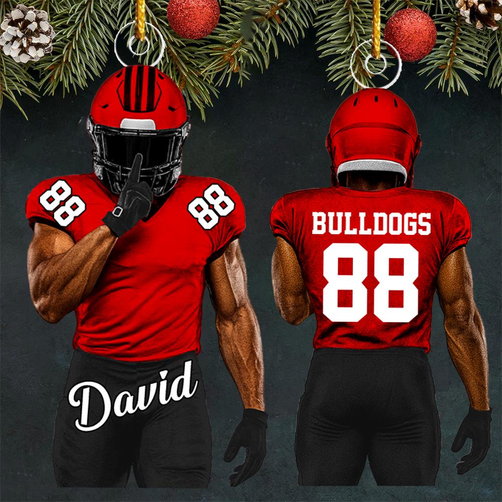 Football Player Ornament Gifts For Football Lovers - Custom Gift For Football Player Vr2 Nh00