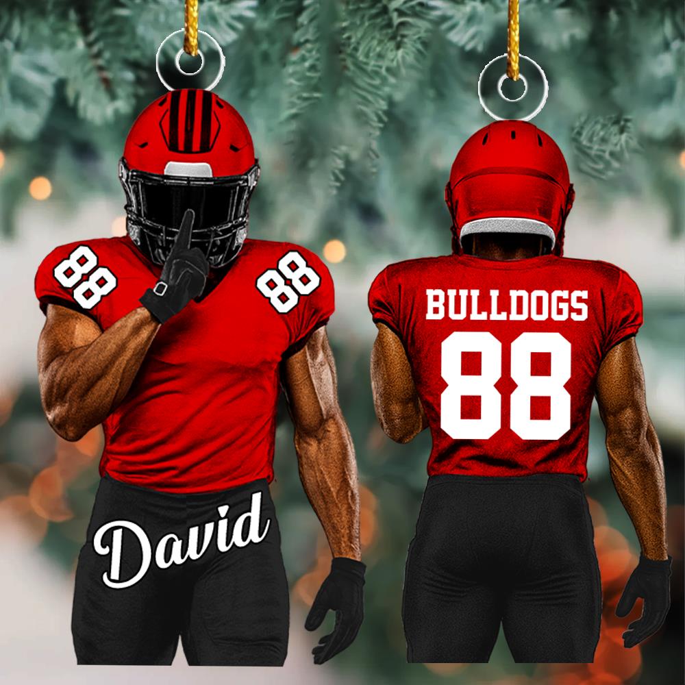 Football Player Ornament Gifts For Football Lovers - Custom Gift For Football Player Vr2 Nh00