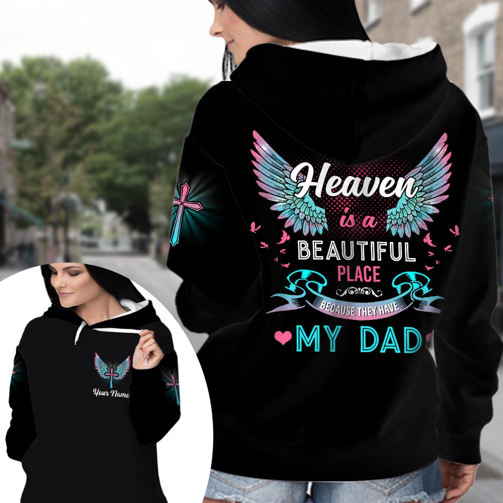 I Know Heaven Is A Beautiful Place - Personalized Memorial All Over Print Shirt