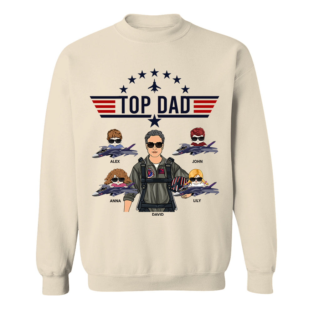 Top Dad Personalized Shirt Gift For Dad Grandpa Nh00