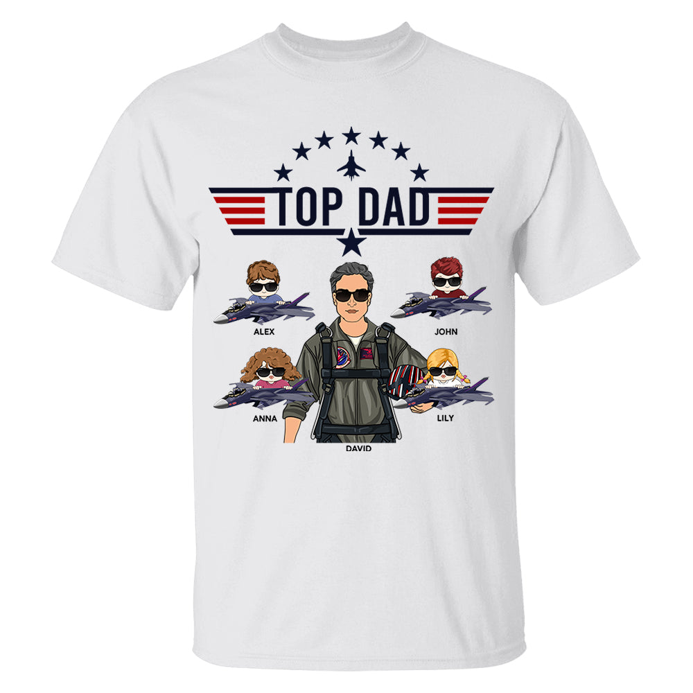 Top Dad Personalized Shirt Gift For Dad Grandpa Nh00