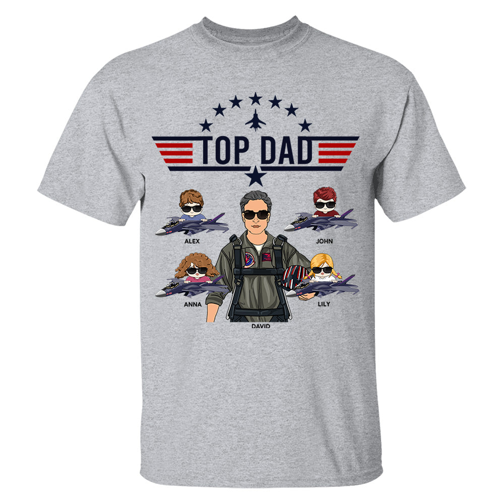 Top Dad Personalized Shirt Gift For Dad Grandpa Nh00