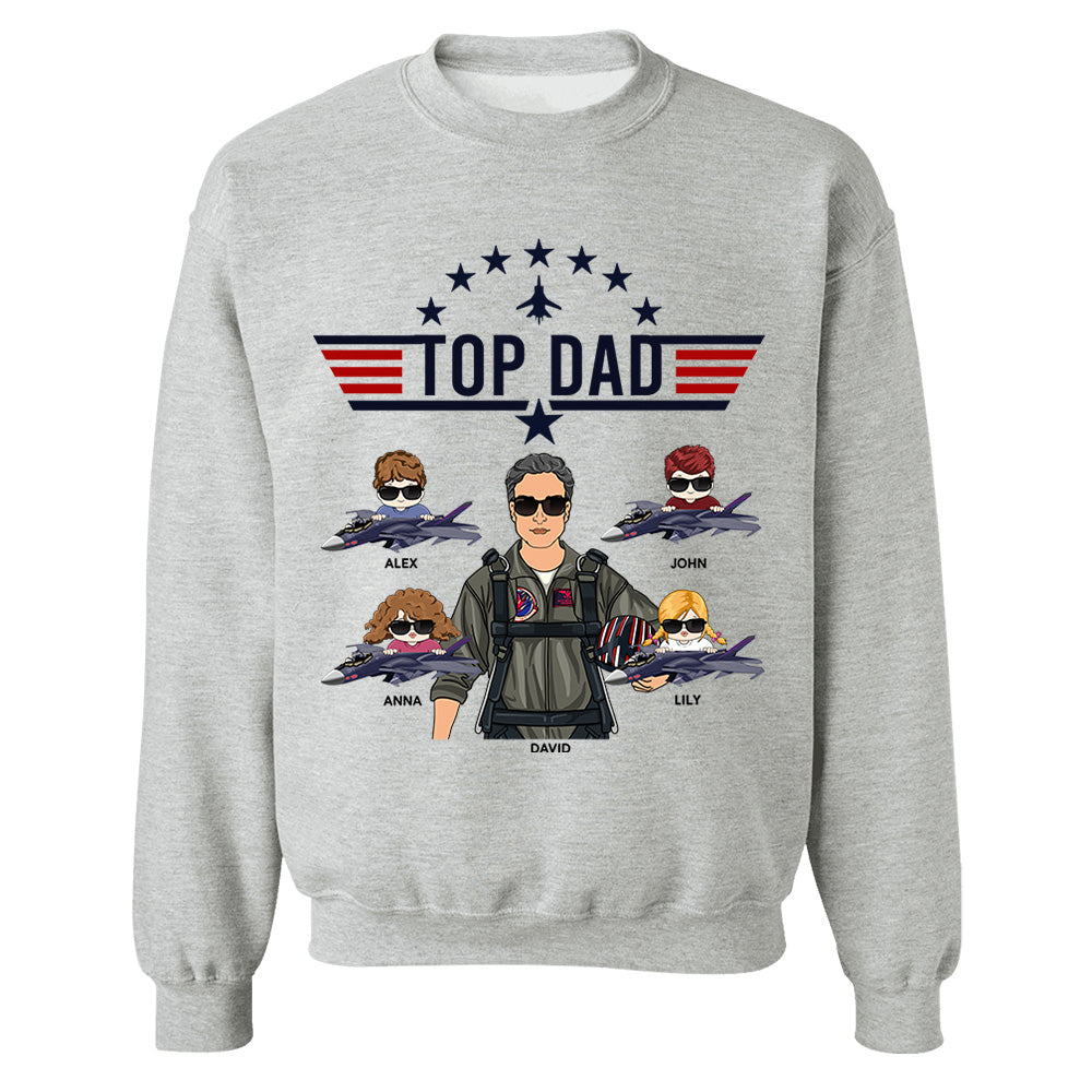 Top Dad Personalized Shirt Gift For Dad Grandpa Nh00