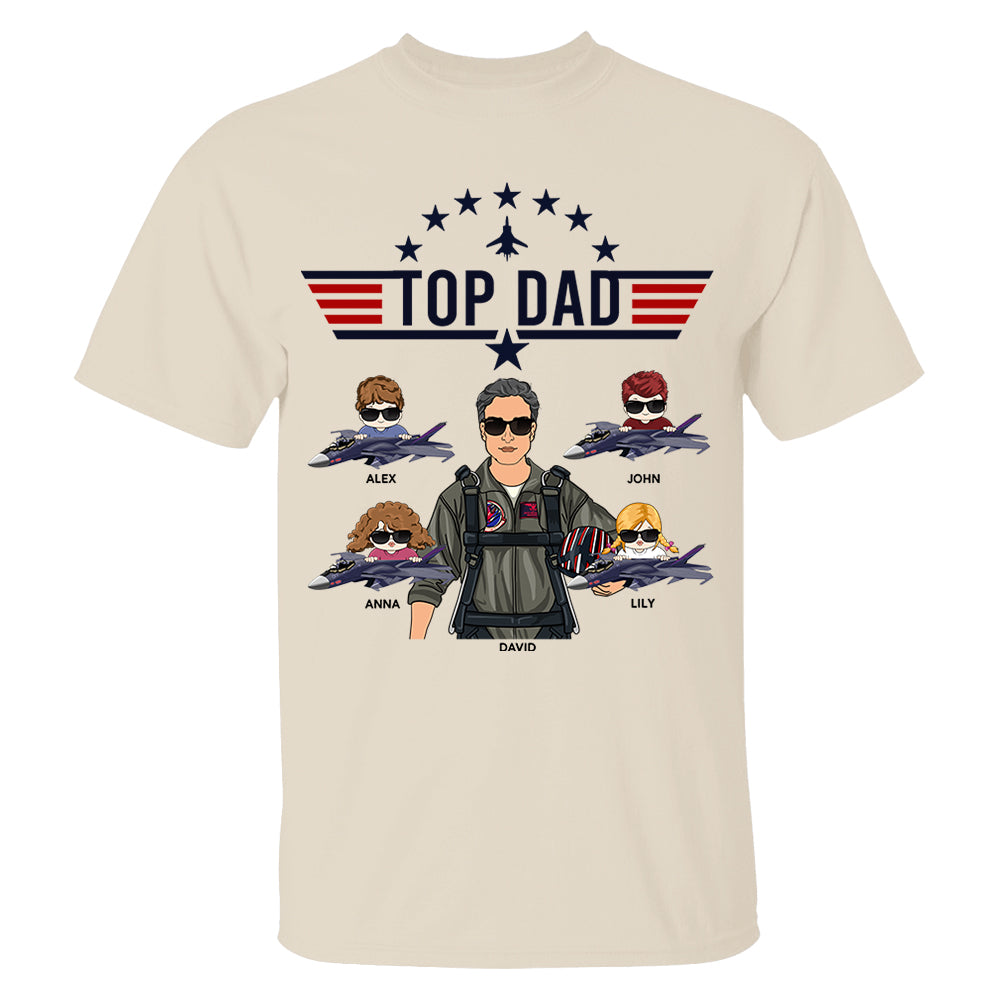 Top Dad Personalized Shirt Gift For Dad Grandpa Nh00
