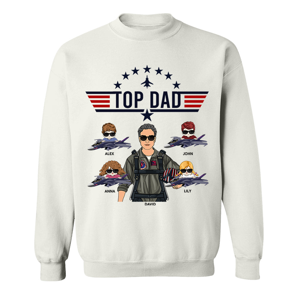 Top Dad Personalized Shirt Gift For Dad Grandpa Nh00