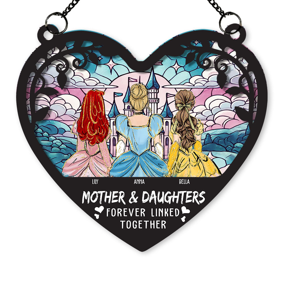 Mom Forever Linked Together - Personalized Window Hanging Suncatcher Ornament Vr2 Nh00