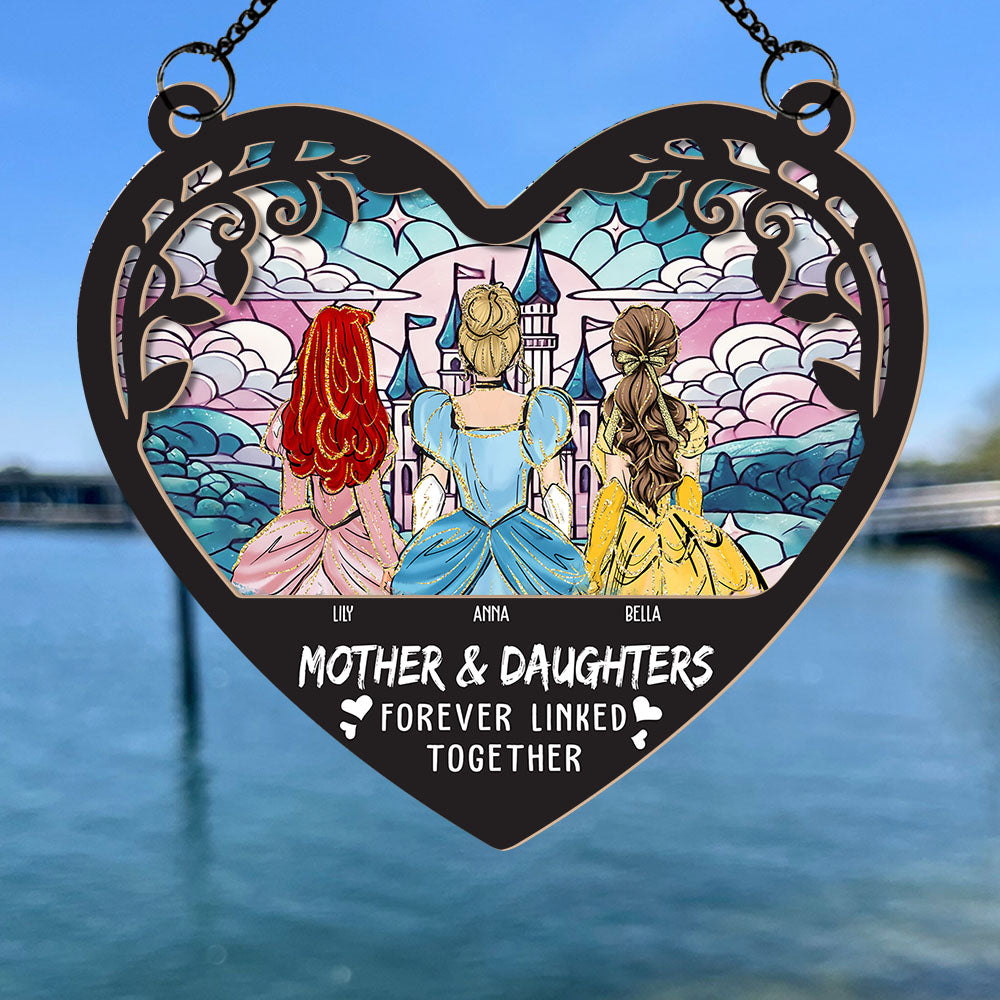 Mom Forever Linked Together - Personalized Window Hanging Suncatcher Ornament Vr2 Nh00