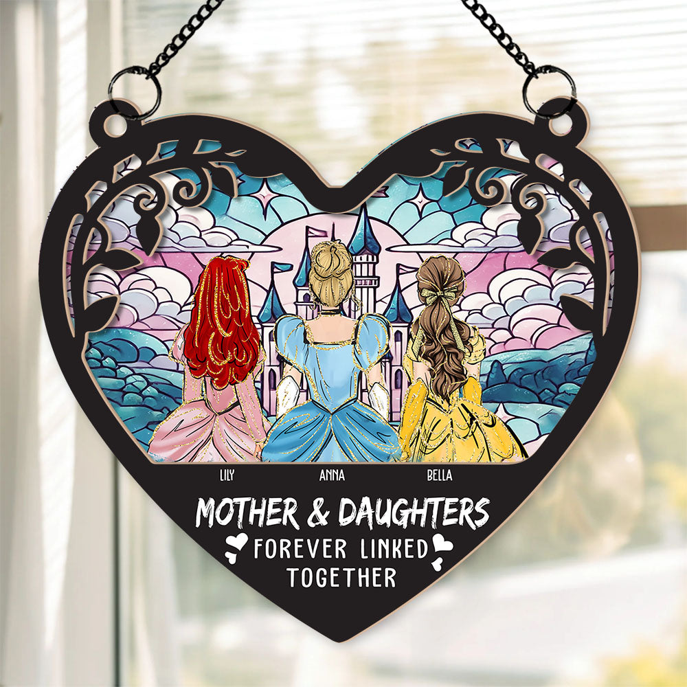 Mom Forever Linked Together - Personalized Window Hanging Suncatcher Ornament Vr2 Nh00