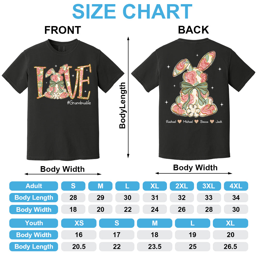 Custom Easter Bunny Bow T-Shirt, Personalized Gift For Grandma & Kids T1807 Tu20