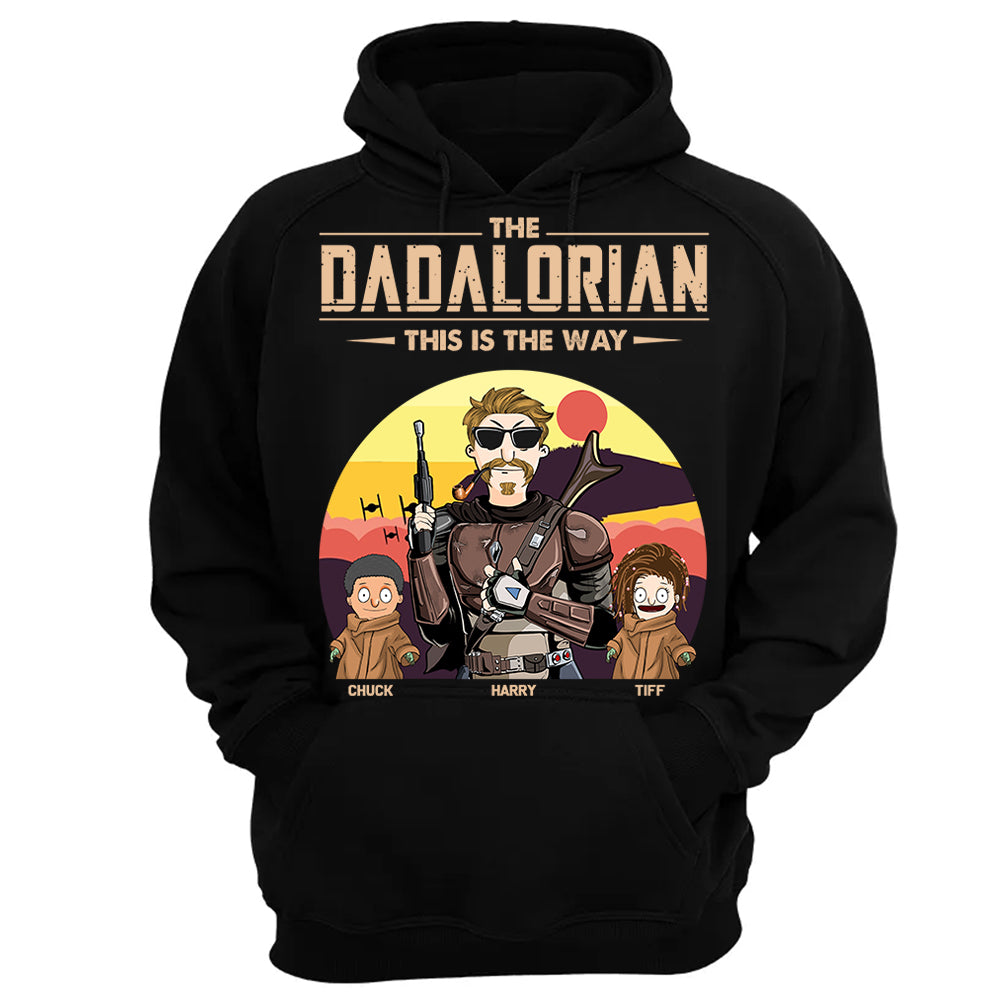 The Dadalorian This Is The Way - Personalized Shirt Tatooine Background With Kids Pt99