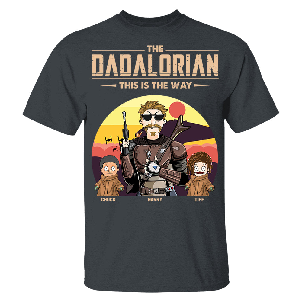 The Dadalorian This Is The Way - Personalized Shirt Tatooine Background With Kids Pt99