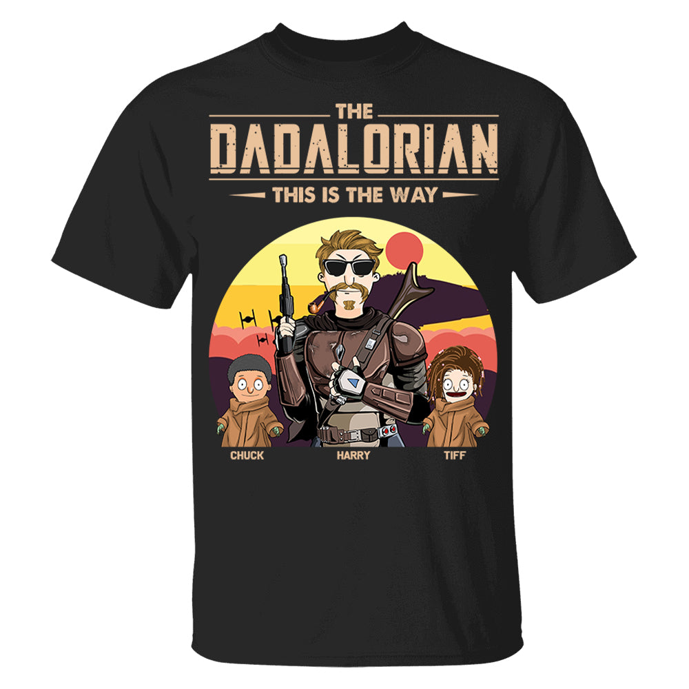 The Dadalorian This Is The Way - Personalized Shirt Tatooine Background With Kids Pt99