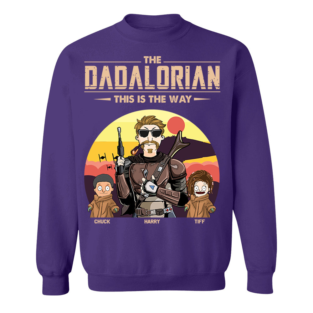 The Dadalorian This Is The Way - Personalized Shirt Tatooine Background With Kids Pt99