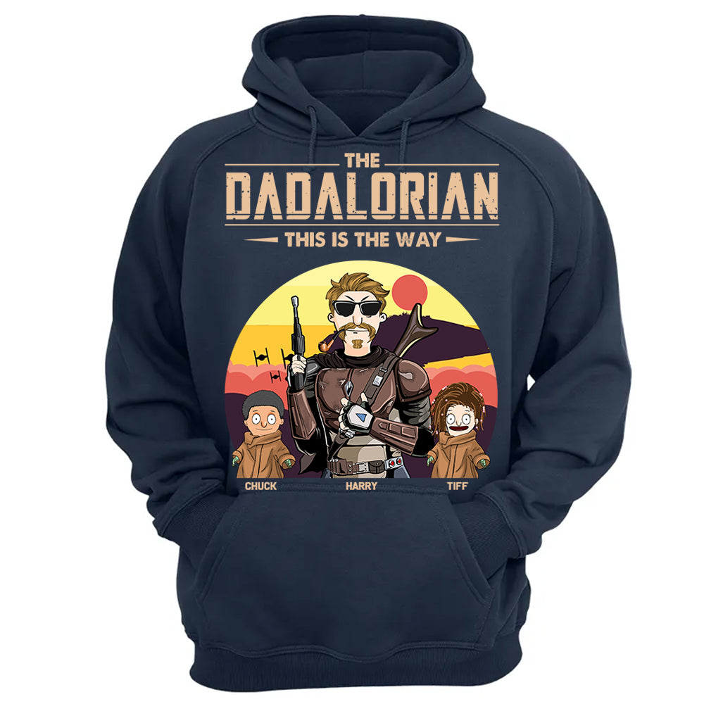 The Dadalorian This Is The Way - Personalized Shirt Tatooine Background With Kids Pt99