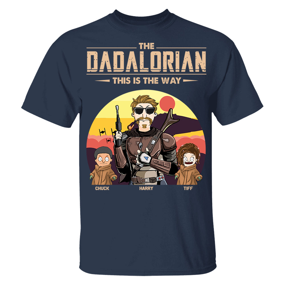 The Dadalorian This Is The Way - Personalized Shirt Tatooine Background With Kids Pt99