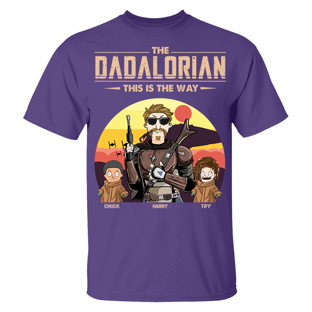 The Dadalorian This Is The Way - Personalized Shirt Tatooine Background With Kids Pt99
