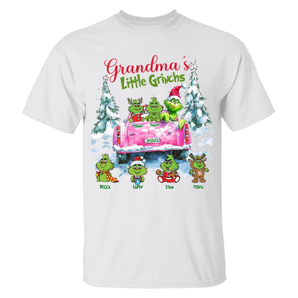 Personalized Grandma's Little Grandkids Christmas Shirt Tu20