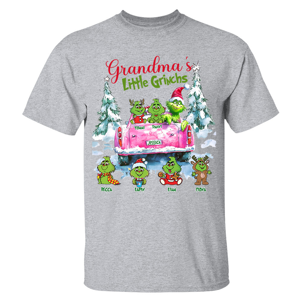 Personalized Grandma's Little Grandkids Christmas Shirt Tu20
