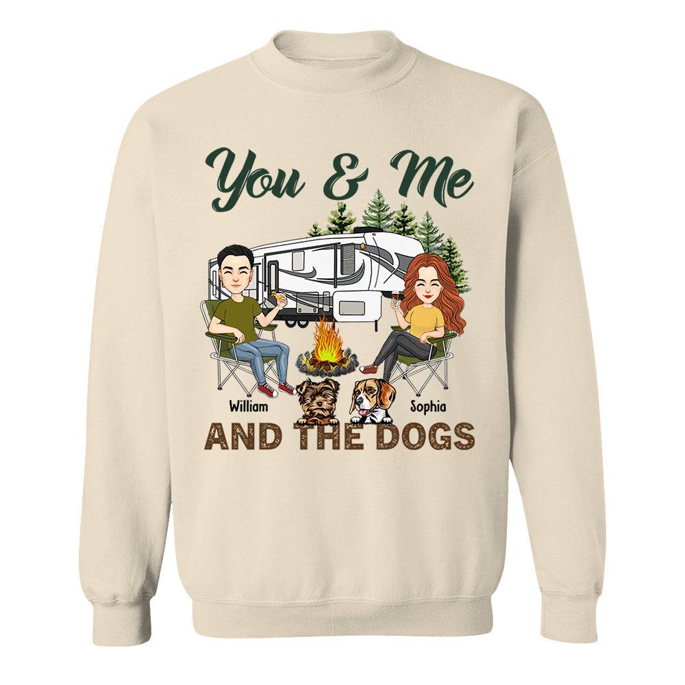 You & Me And The Dogs - Custom Camping Shirt For Couples, Family Gifts For Camping Lovers NA04 Tm01