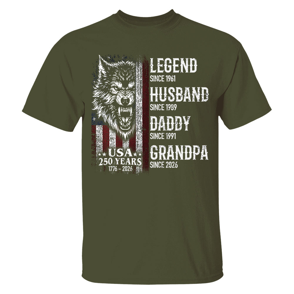 Legend Husband Dad Grandpa Shirt with Customize Nickname, Est, Face - Personalized Fathers Day Shirt, First Time Dad T-Shirt Do99