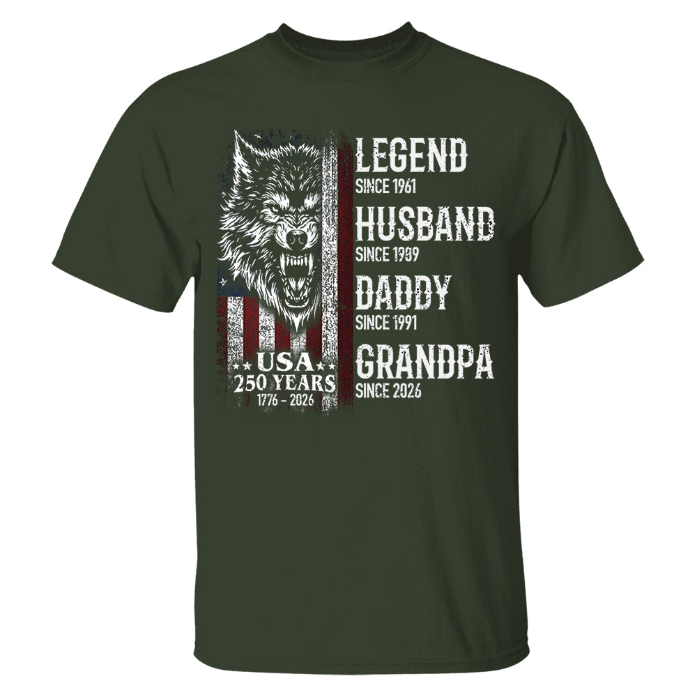 Legend Husband Dad Grandpa Shirt with Customize Nickname, Est, Face - Personalized Fathers Day Shirt, First Time Dad T-Shirt Do99