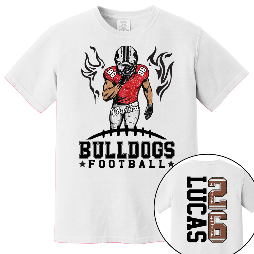 Custom Team Football Shirt With Kids Name & Jersey Number, Personalized Football Mom Shirt, Football Mama Shirt, Fall Football Season Shirt Nh00