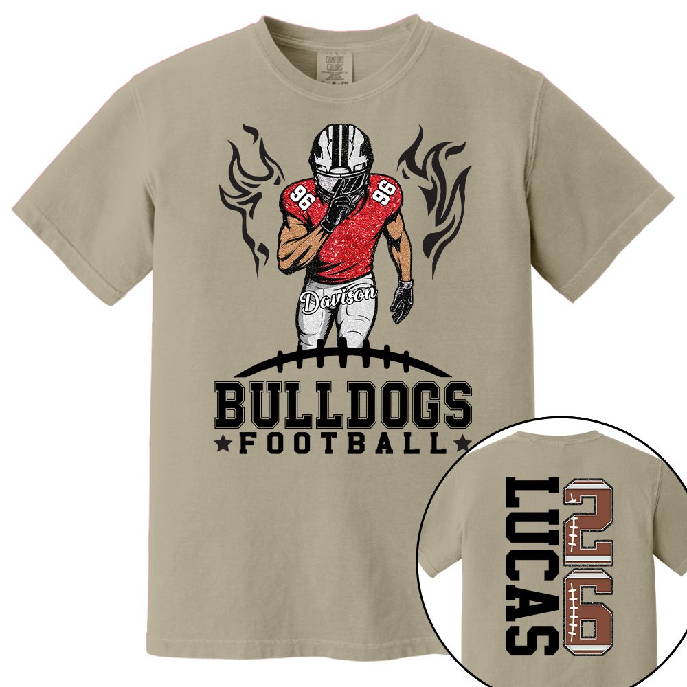 Custom Team Football Shirt With Kids Name & Jersey Number, Personalized Football Mom Shirt, Football Mama Shirt, Fall Football Season Shirt Nh00