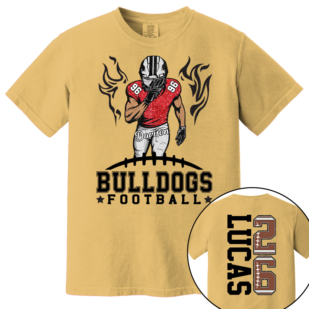 Custom Team Football Shirt With Kids Name & Jersey Number, Personalized Football Mom Shirt, Football Mama Shirt, Fall Football Season Shirt Nh00