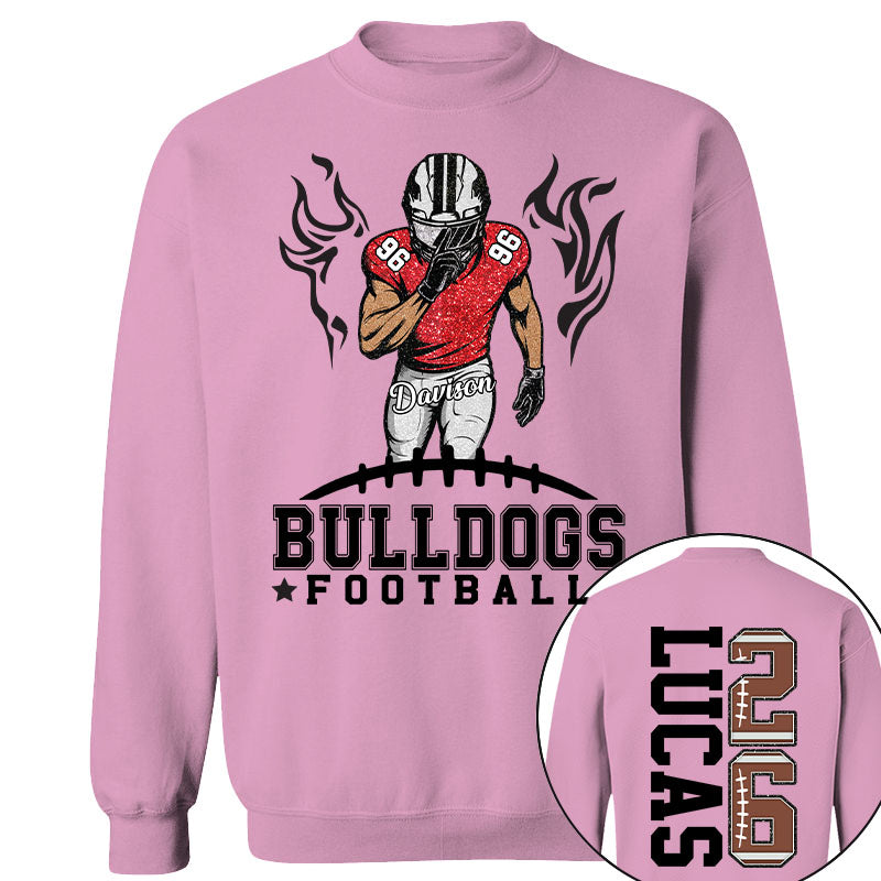 Custom Team Football Shirt With Kids Name & Jersey Number, Personalized Football Mom Shirt, Football Mama Shirt, Fall Football Season Shirt Nh00