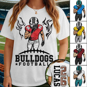 Custom Team Football Shirt With Kids Name & Jersey Number, Personalized Football Mom Shirt, Football Mama Shirt, Fall Football Season Shirt Nh00