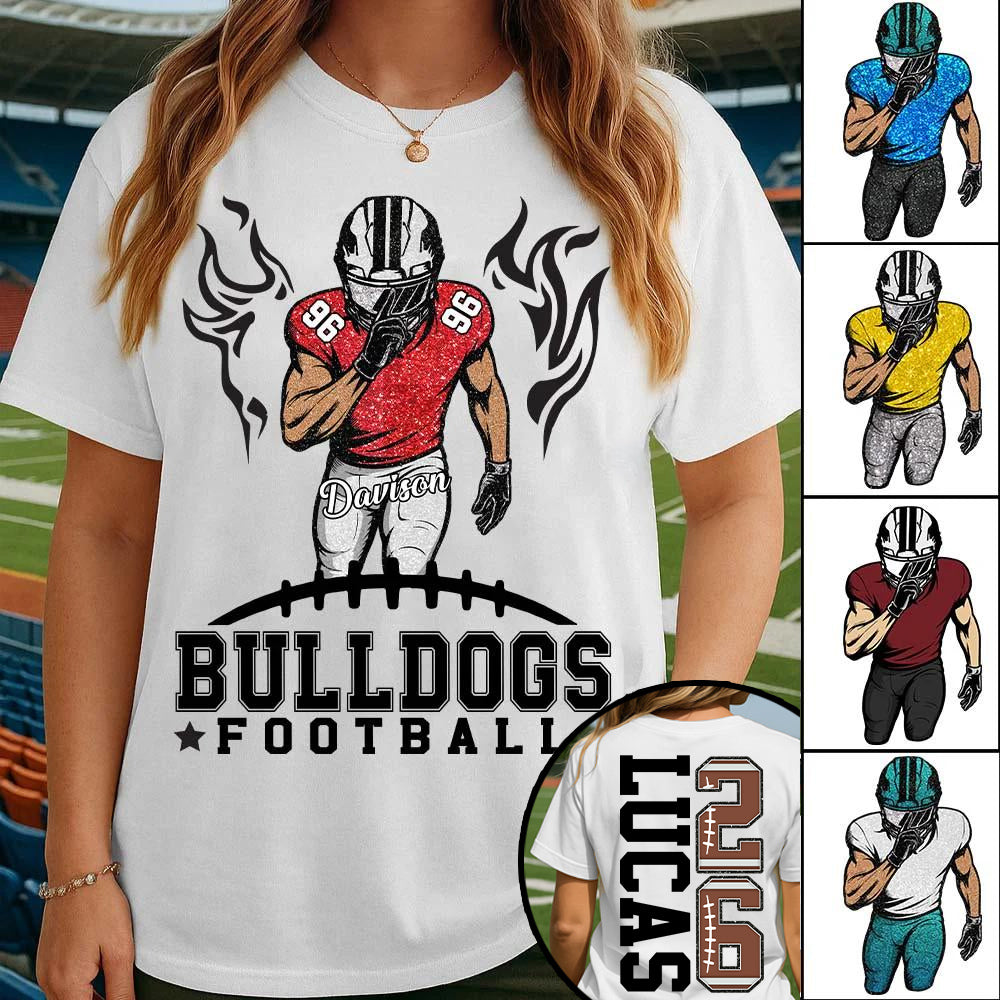 Custom Team Football Shirt With Kids Name & Jersey Number, Personalized Football Mom Shirt, Football Mama Shirt, Fall Football Season Shirt Nh00