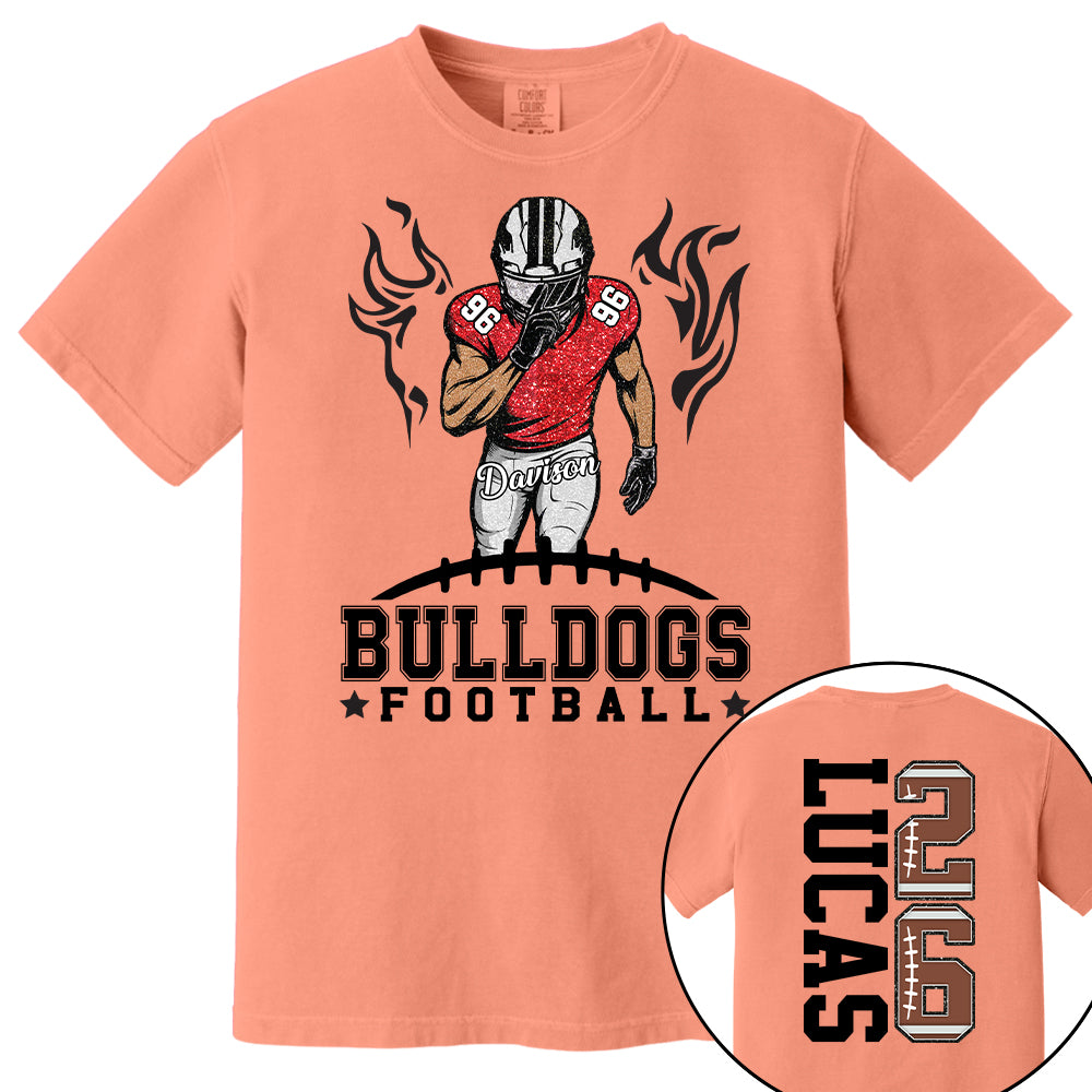 Custom Team Football Shirt With Kids Name & Jersey Number, Personalized Football Mom Shirt, Football Mama Shirt, Fall Football Season Shirt Nh00