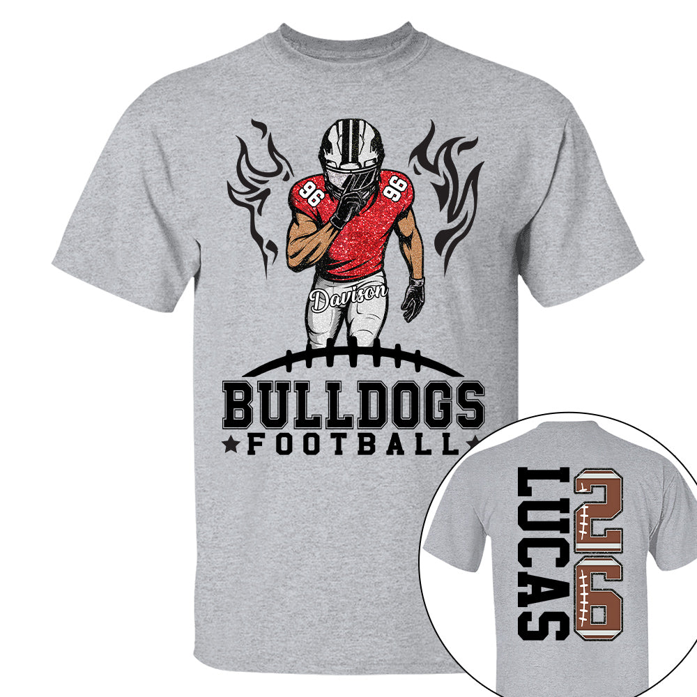 Custom Team Football Shirt With Kids Name & Jersey Number, Personalized Football Mom Shirt, Football Mama Shirt, Fall Football Season Shirt Nh00