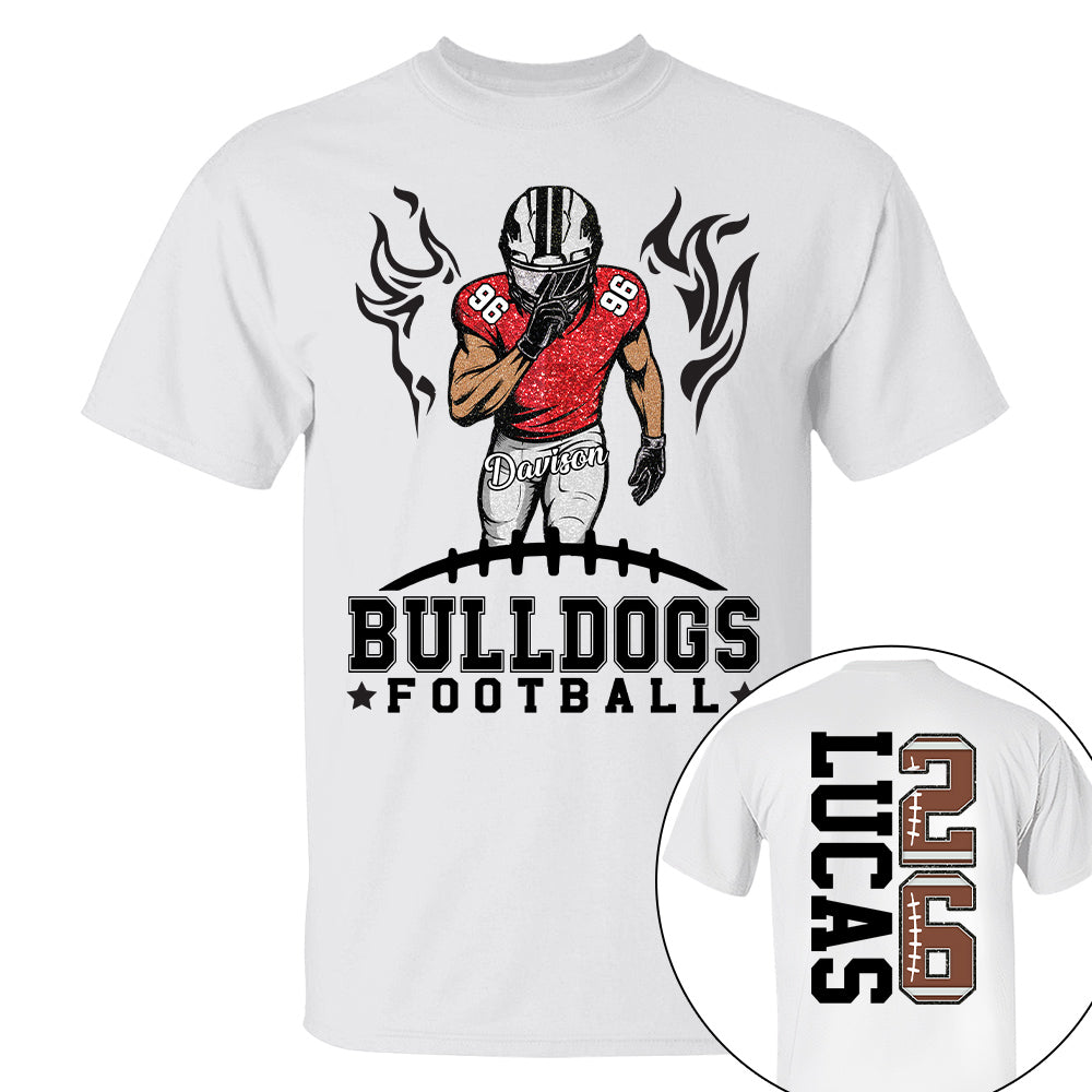 Custom Team Football Shirt With Kids Name & Jersey Number, Personalized Football Mom Shirt, Football Mama Shirt, Fall Football Season Shirt Nh00