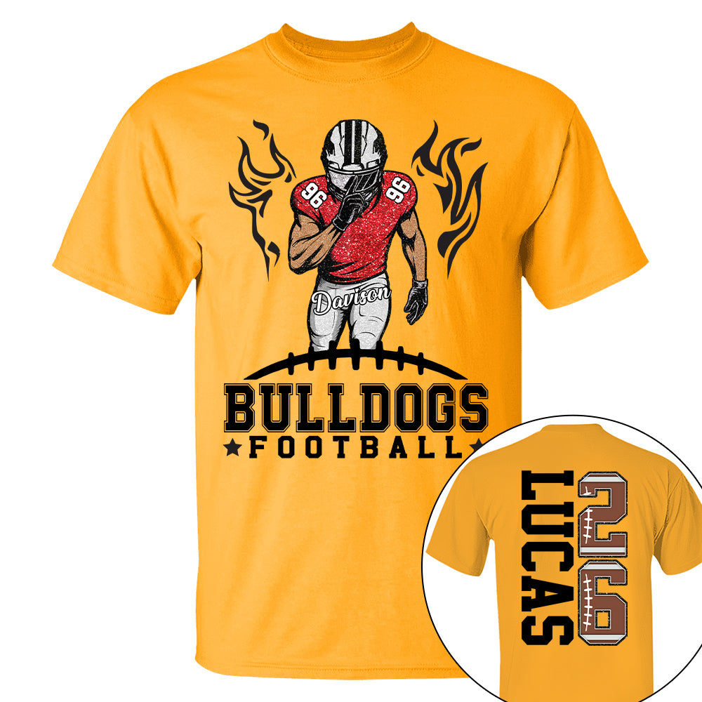 Custom Team Football Shirt With Kids Name & Jersey Number, Personalized Football Mom Shirt, Football Mama Shirt, Fall Football Season Shirt Nh00