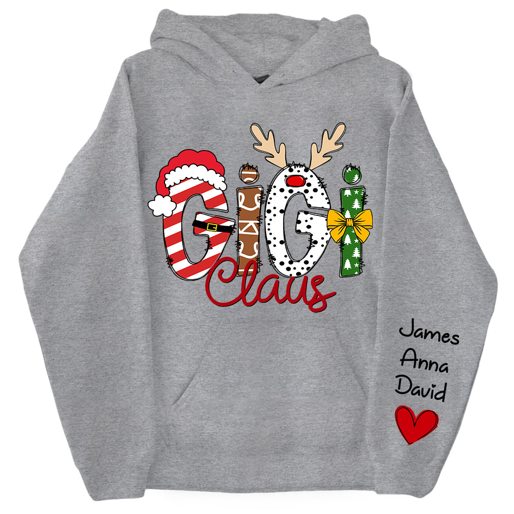 Gigi Claus Custom Sweatshirt, 2024 Christmas Nana Sweatshirt, Custom Grandma Claus Christmas Sweatshirt NA04 Tu20