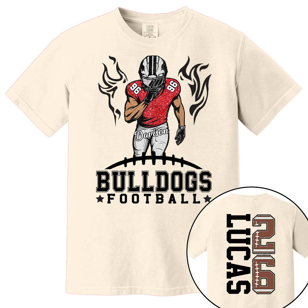 Custom Team Football Shirt With Kids Name & Jersey Number, Personalized Football Mom Shirt, Football Mama Shirt, Fall Football Season Shirt Nh00