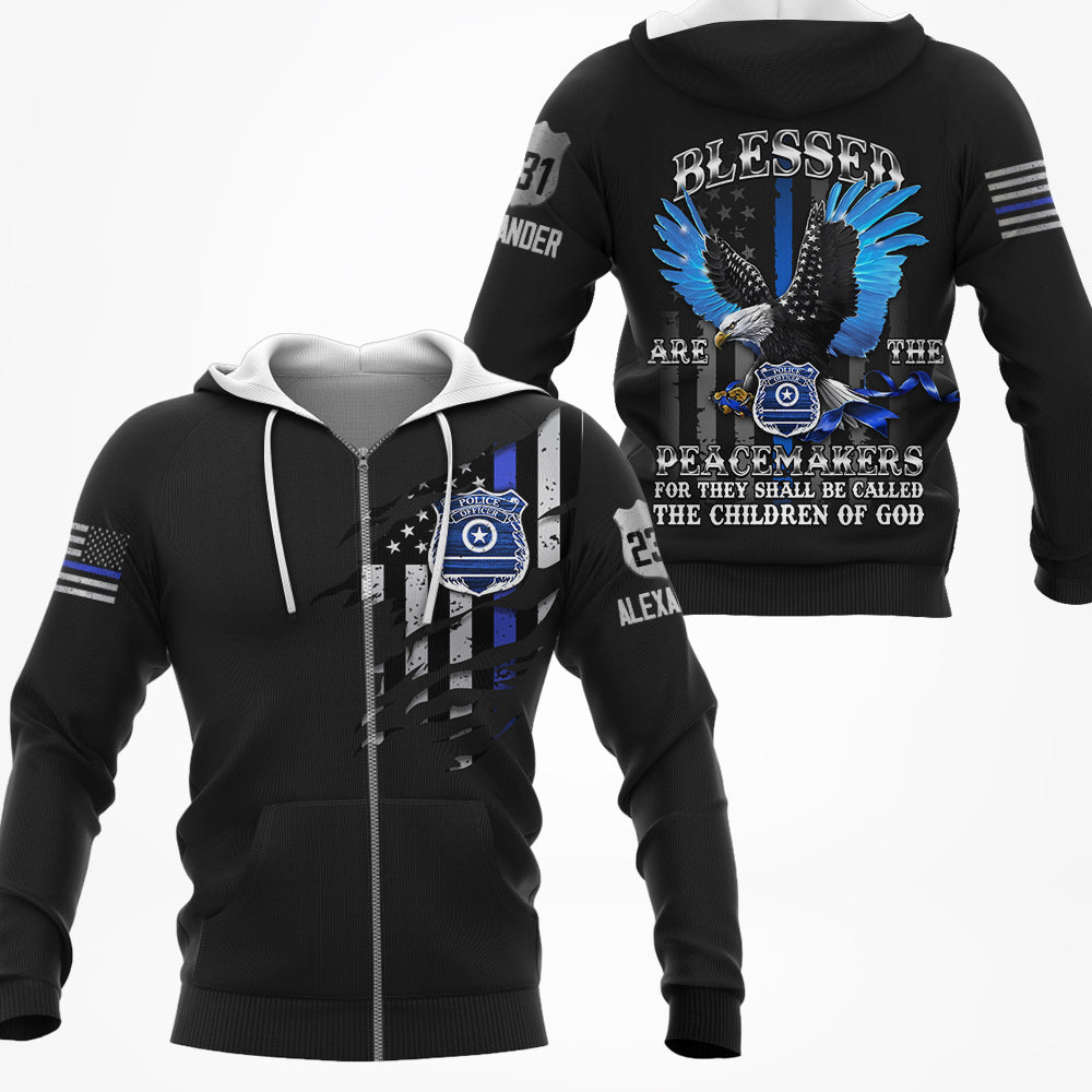 Blessed Are The Peacemakers For They Shall Be Called The Children Of God Personalized All Over Print Shirt For Police T1807 Do99