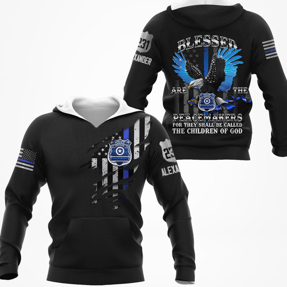 Blessed Are The Peacemakers For They Shall Be Called The Children Of God Personalized All Over Print Shirt For Police T1807 Do99