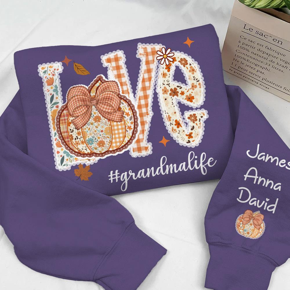Love Grandma Life - Personalized Autumn Pumpkin Shirt For Grandma Mom NA04 Nh00