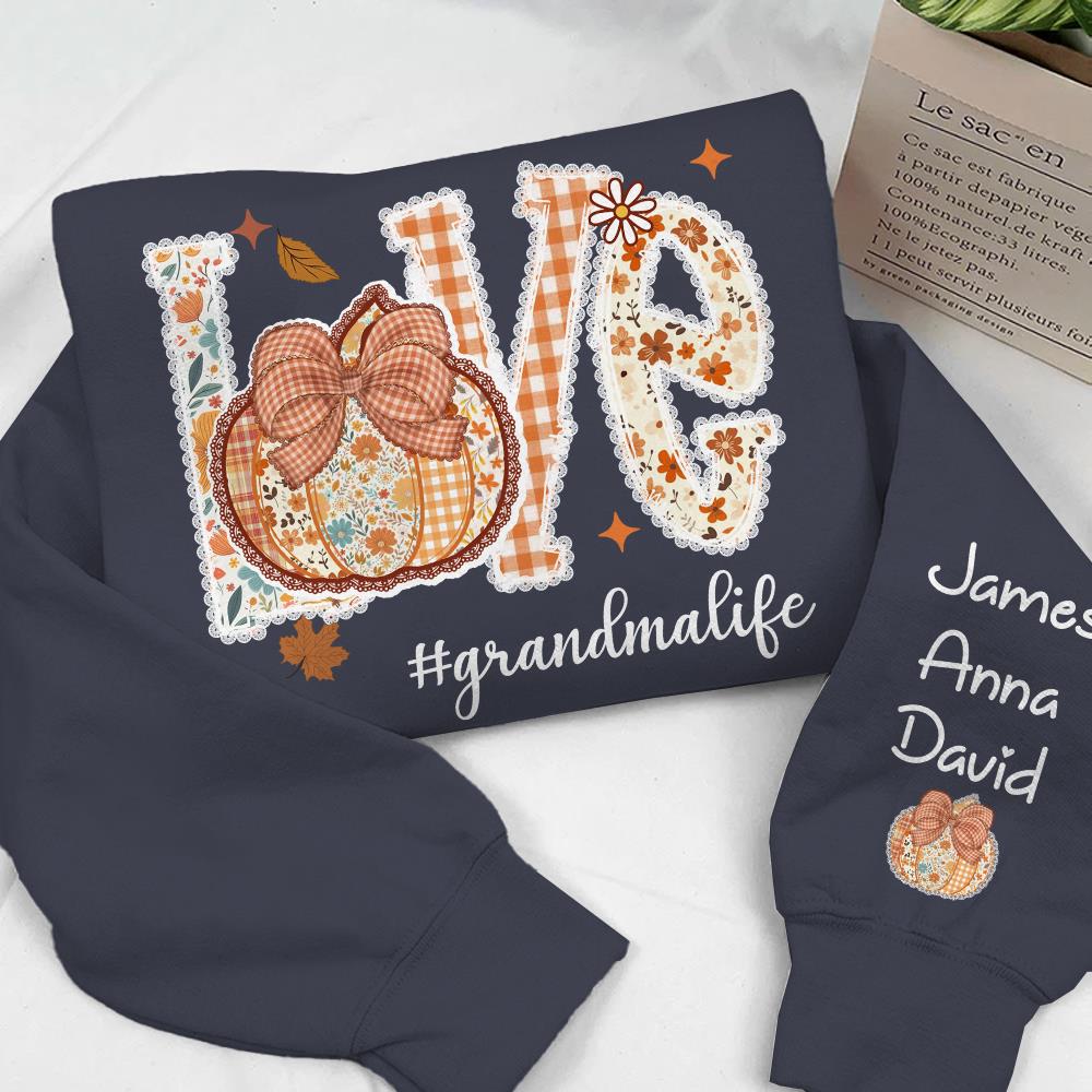 Love Grandma Life - Personalized Autumn Pumpkin Shirt For Grandma Mom NA04 Nh00