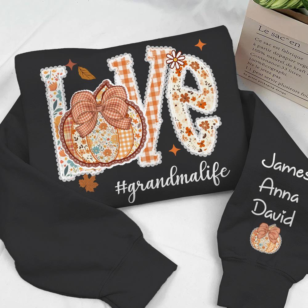 Love Grandma Life - Personalized Autumn Pumpkin Shirt For Grandma Mom NA04 Nh00