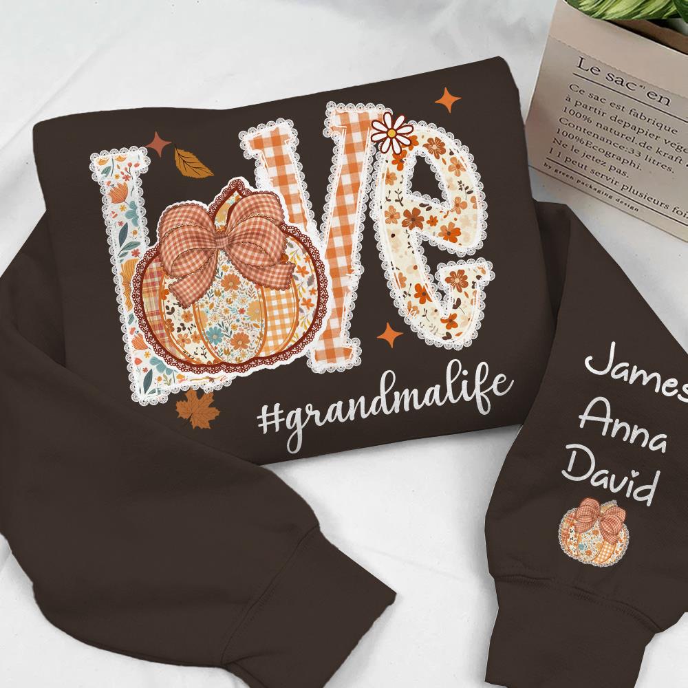 Love Grandma Life - Personalized Autumn Pumpkin Shirt For Grandma Mom NA04 Nh00