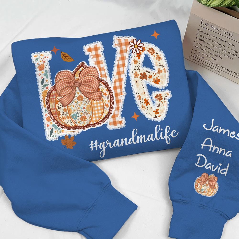 Love Grandma Life - Personalized Autumn Pumpkin Shirt For Grandma Mom NA04 Nh00
