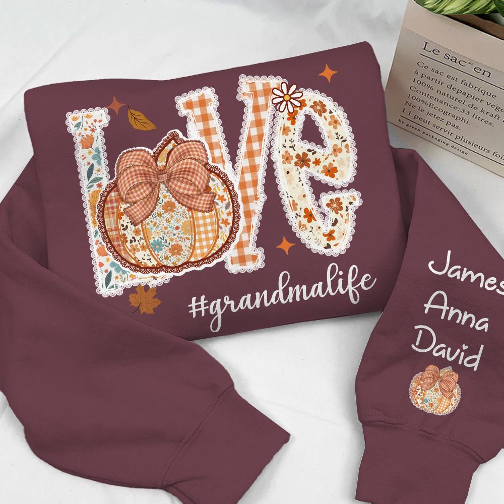 Love Grandma Life - Personalized Autumn Pumpkin Shirt For Grandma Mom NA04 Nh00