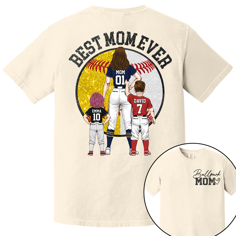 Best Mom Ever Baseball Shirt – Personalized Mom & Kids Shirt, Mother’s Day Gift for Baseball, Softball Mom Na02 Nh00