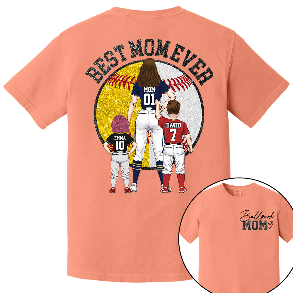 Best Mom Ever Baseball Shirt – Personalized Mom & Kids Shirt, Mother’s Day Gift for Baseball, Softball Mom Na02 Nh00