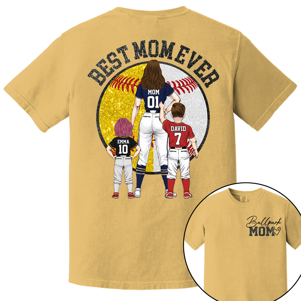 Best Mom Ever Baseball Shirt – Personalized Mom & Kids Shirt, Mother’s Day Gift for Baseball, Softball Mom Na02 Nh00