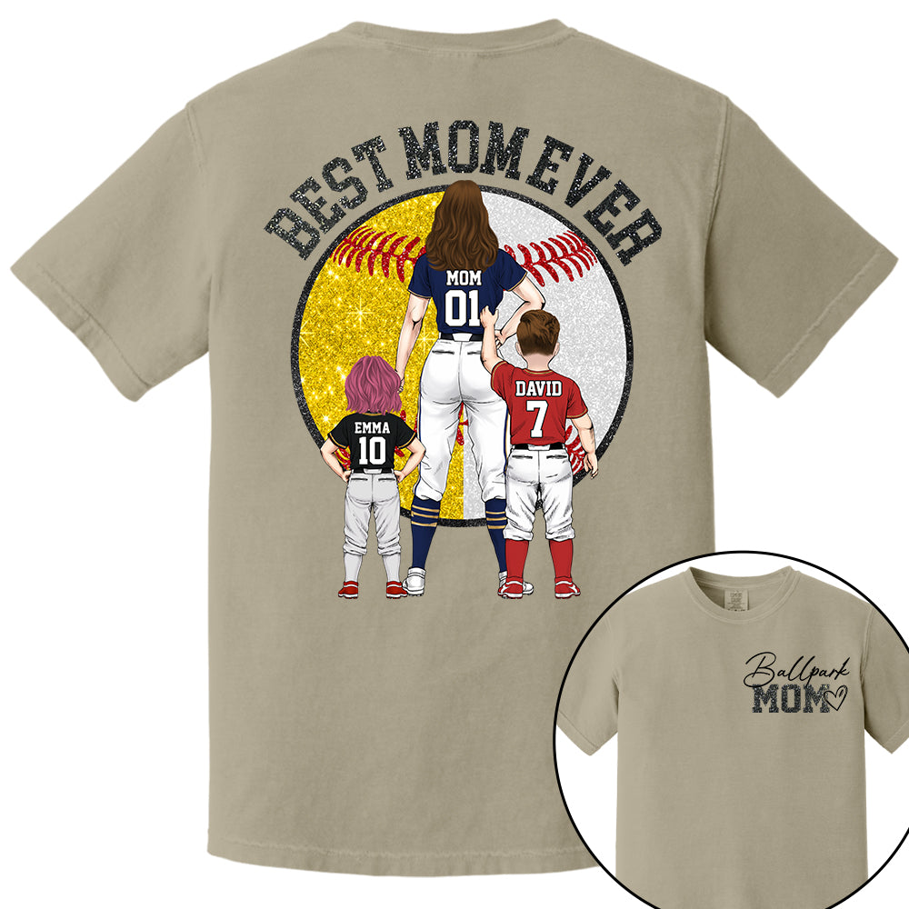 Best Mom Ever Baseball Shirt – Personalized Mom & Kids Shirt, Mother’s Day Gift for Baseball, Softball Mom Na02 Nh00